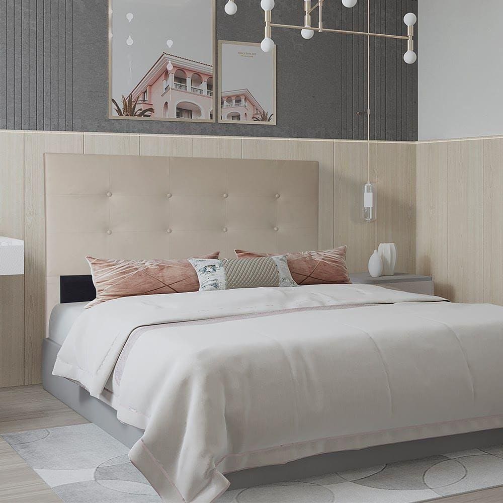 Cabeceira Berlim 1,60 Cm Cama Box Queen Corino Bege