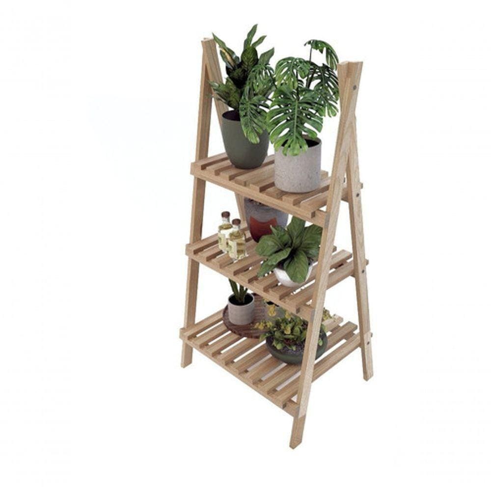 Suporte Para Vasos 3 Prateleiras Cor Natural