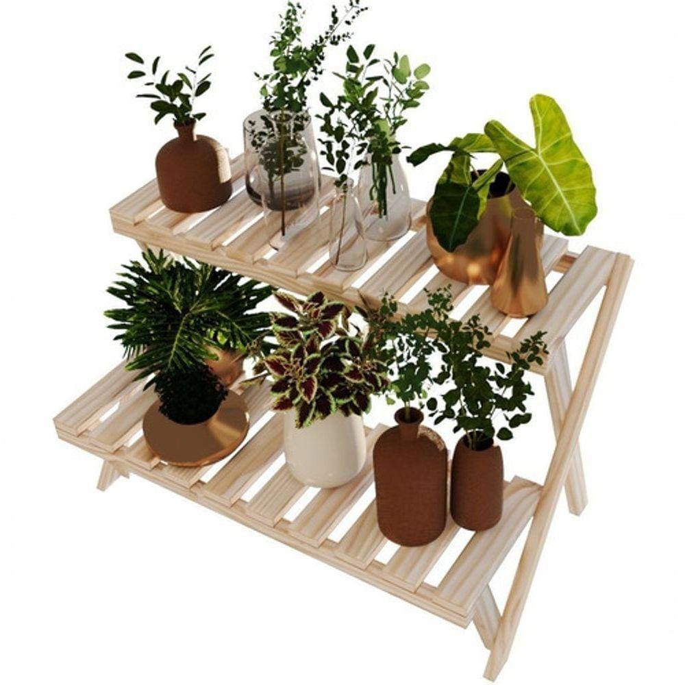 Suporte Para Vasos 3 Prateleiras Cor Natural