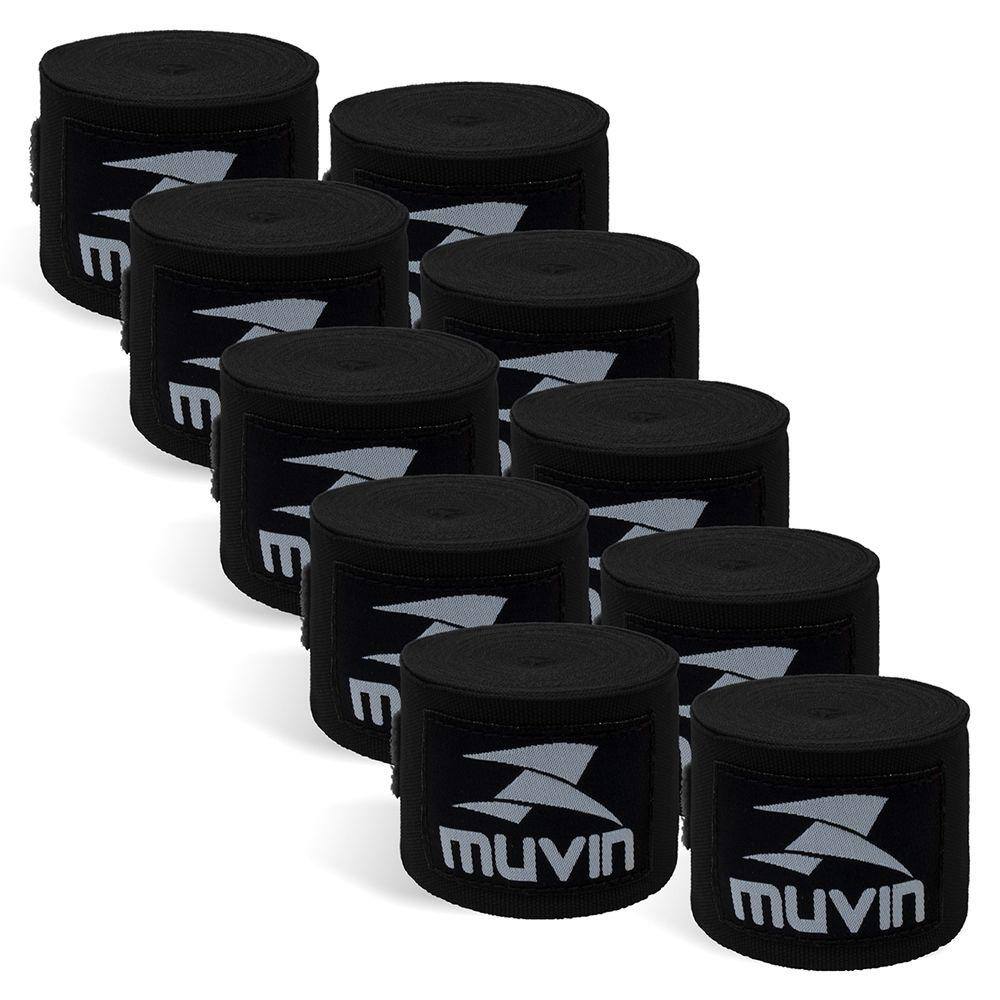 Kit Bandagem Elástica 5m Muvin c/ 5 Pares - Boxe Muay Thai
