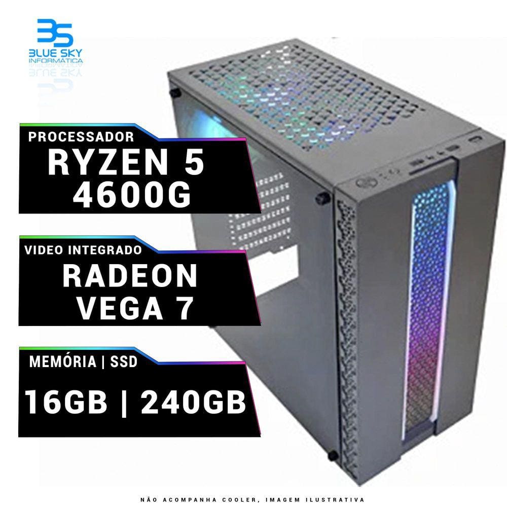 Computador Gamer Amd Ryzen 5 4600G, 16Gb Ddr4, Ssd 240Gb