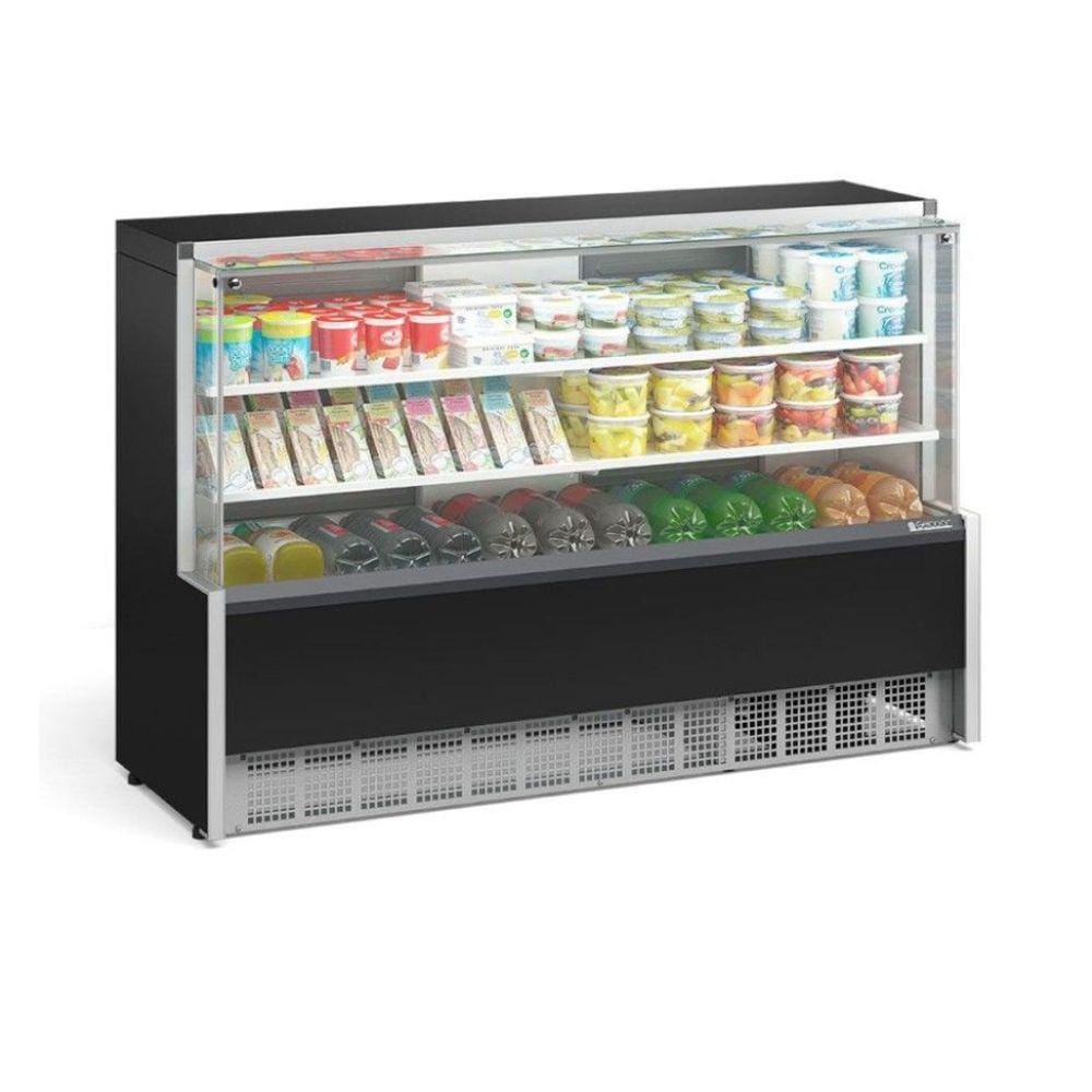 Balcão Refrigerado Vidro Reto 1,75M 2 Placas Frias Gelopar GPDA-175R PR 127v