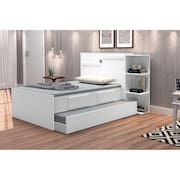 Bicama Baú Solteiro 2 Gavetas Iris J&A Móveis Branco