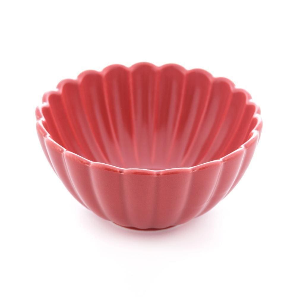 Cj 2 Bowls De Porcelana Pétala Vermelho Matt 12X6Cm