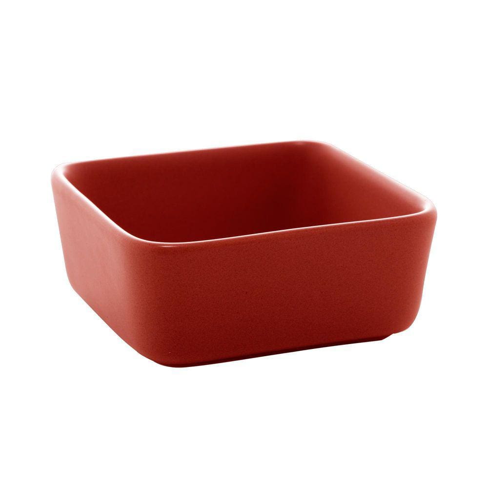 03 Bowls Porcelana Nórdica Bon Gourmet Vermelho Matt 9X9X4Cm