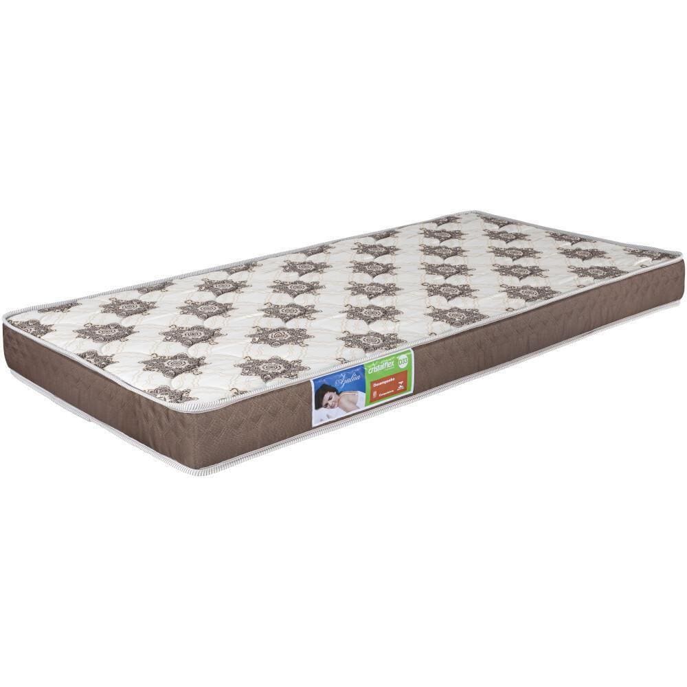 Colchão Solteiro Cristalflex Azaléia Espuma D33 Marrom Bco