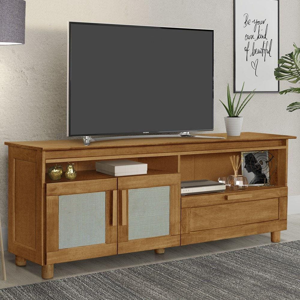 Rack Para TV de 65 Polegadas 2109600 Imbuia Madeira Pinus AT Moveis