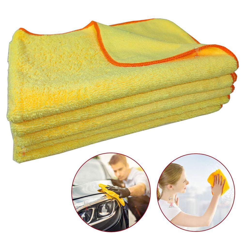 Kit 5 Flanelas de Microfibra Premium P/ Carro Casa Limpeza em geral Seca Não Arranha dá Brilho Alta Absorção 60x40cm