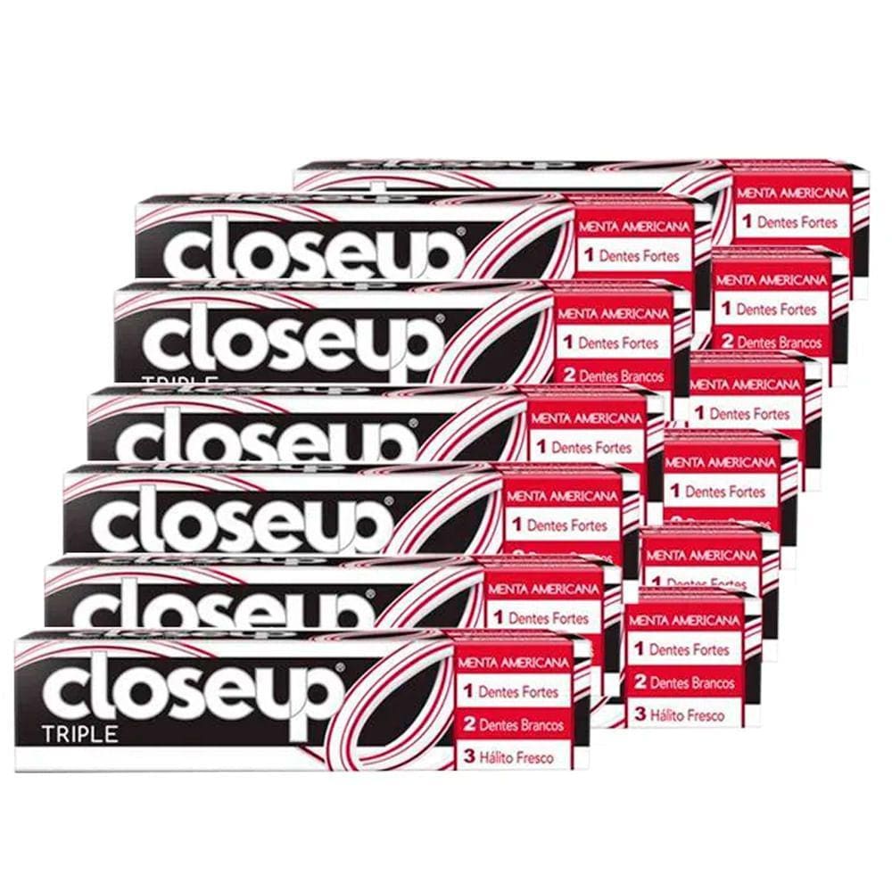 Kit Creme Dental Close Up Triple Menta Americana 70g - 12 Unidades