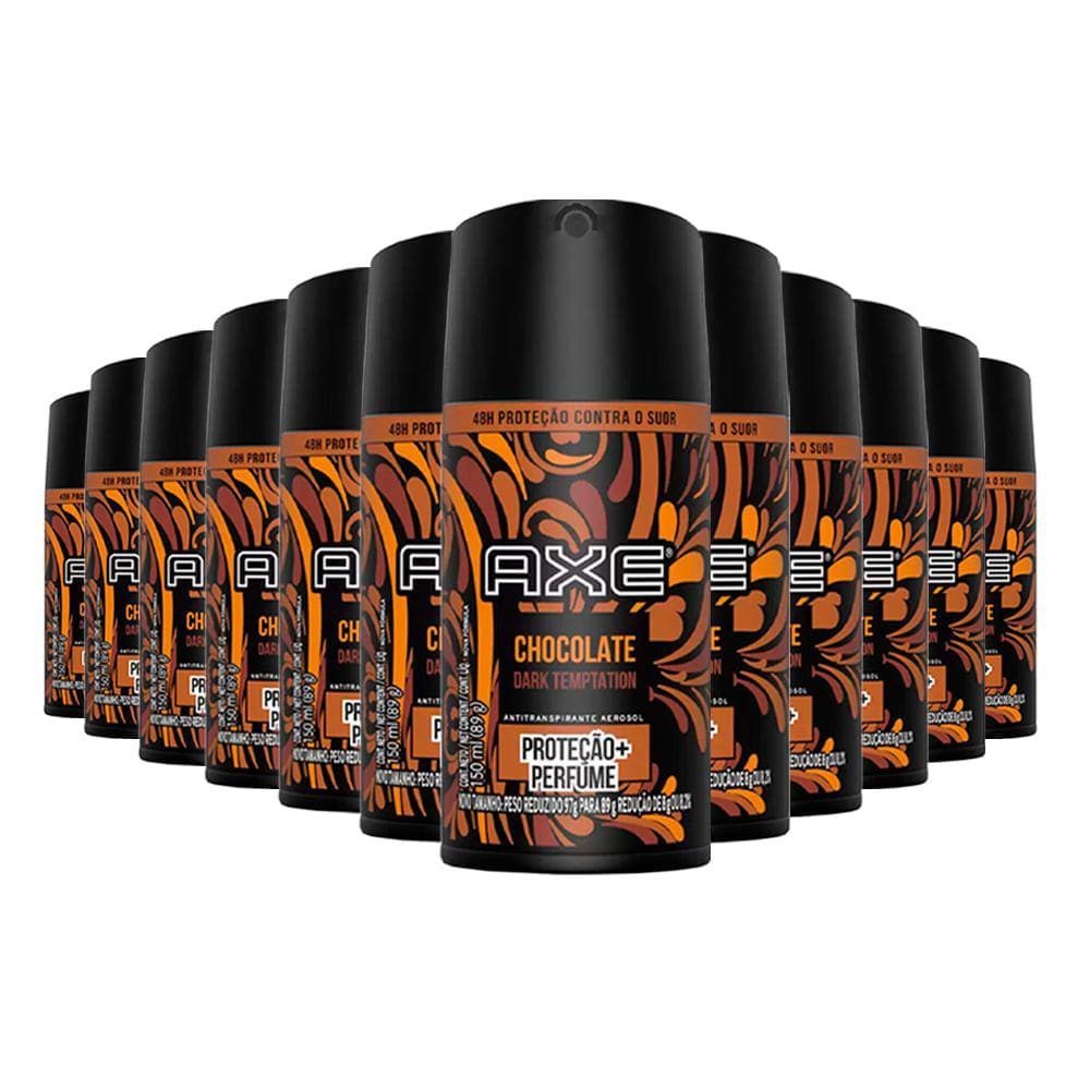 Kit Desodorante Antitranspirante Aerosol Axe Dark Temptation 90g - 12 unidades
