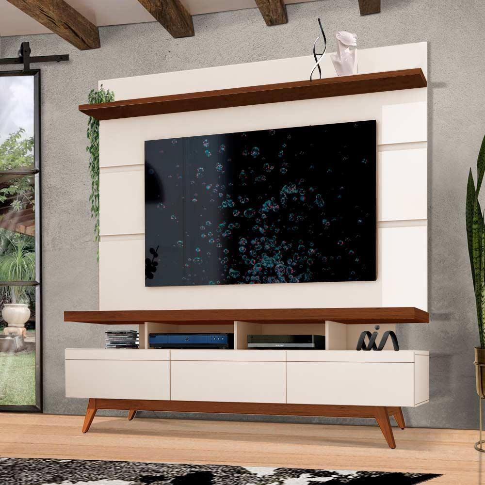 Painel Com Rack Off White Freijó Costa Rica Albuquerque Shop JM