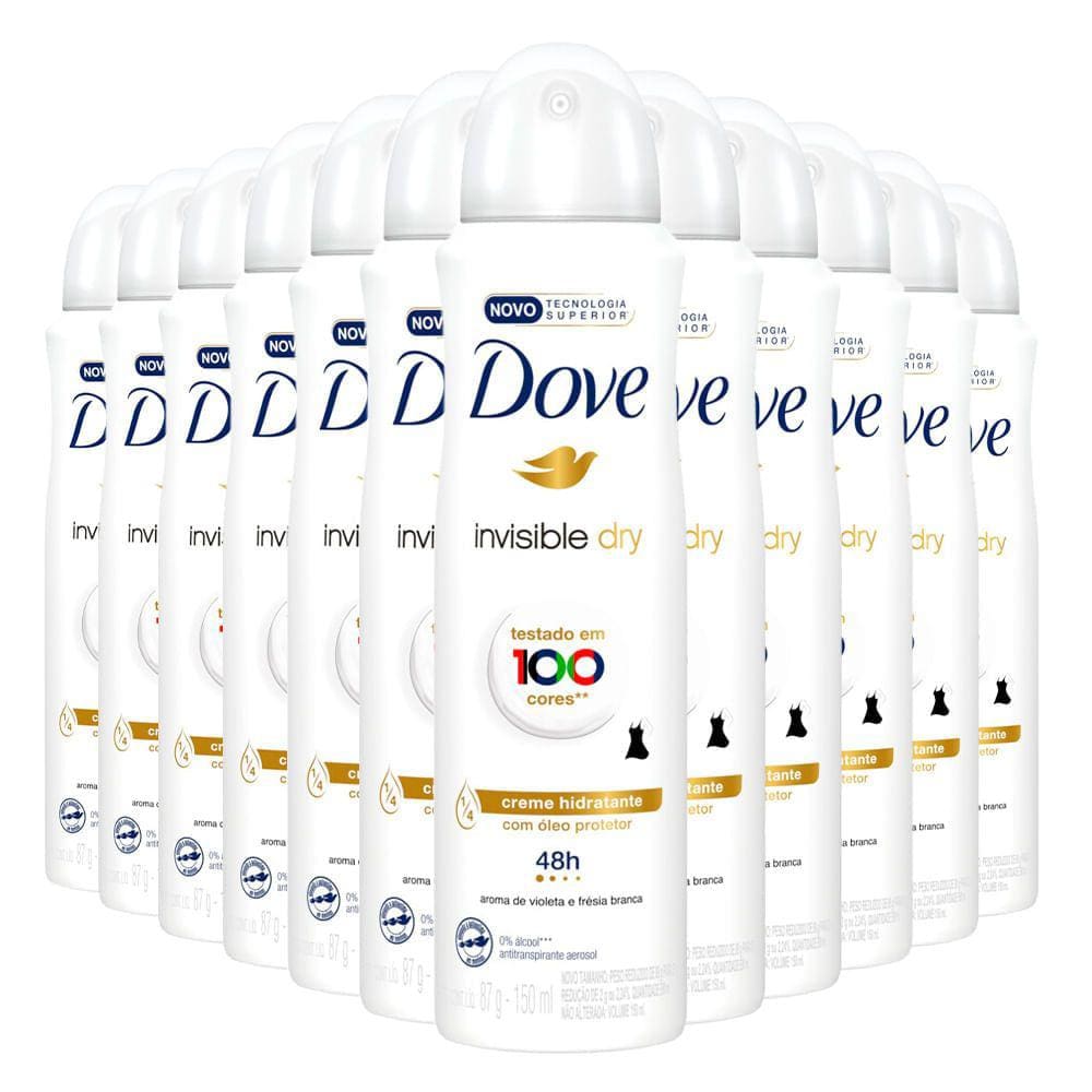 Kit Desodorante Aerosol Dove Invisible Dry - 12 Unidades