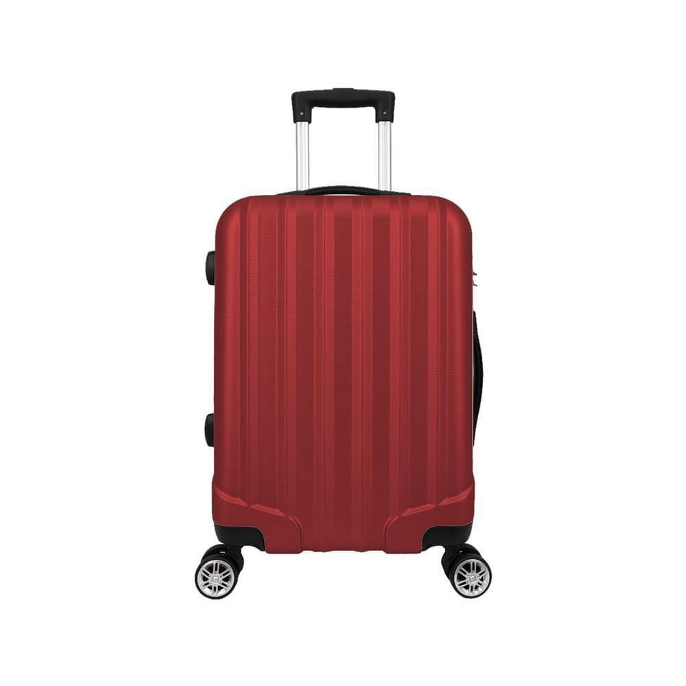 Mala de bordo com rodinhas giro 360º em material ABS com cadeado Prizi Vermelha - XH-A122.