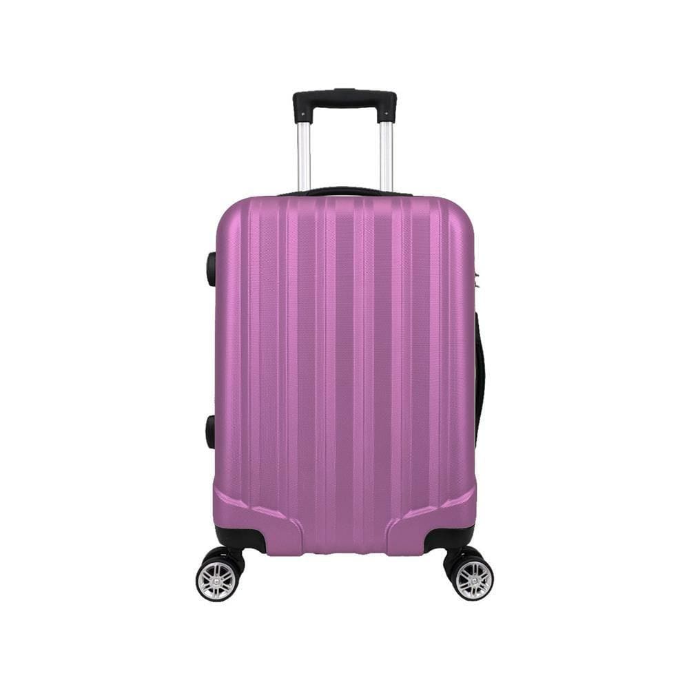Mala de bordo com rodinhas giro 360º em material ABS com cadeado Prizi Rosa - XH-A122.