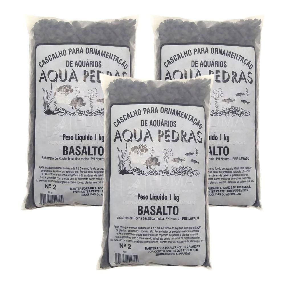 Substrato Basalto p/ Aquários e Jardins Decoração N°2 -3kg
