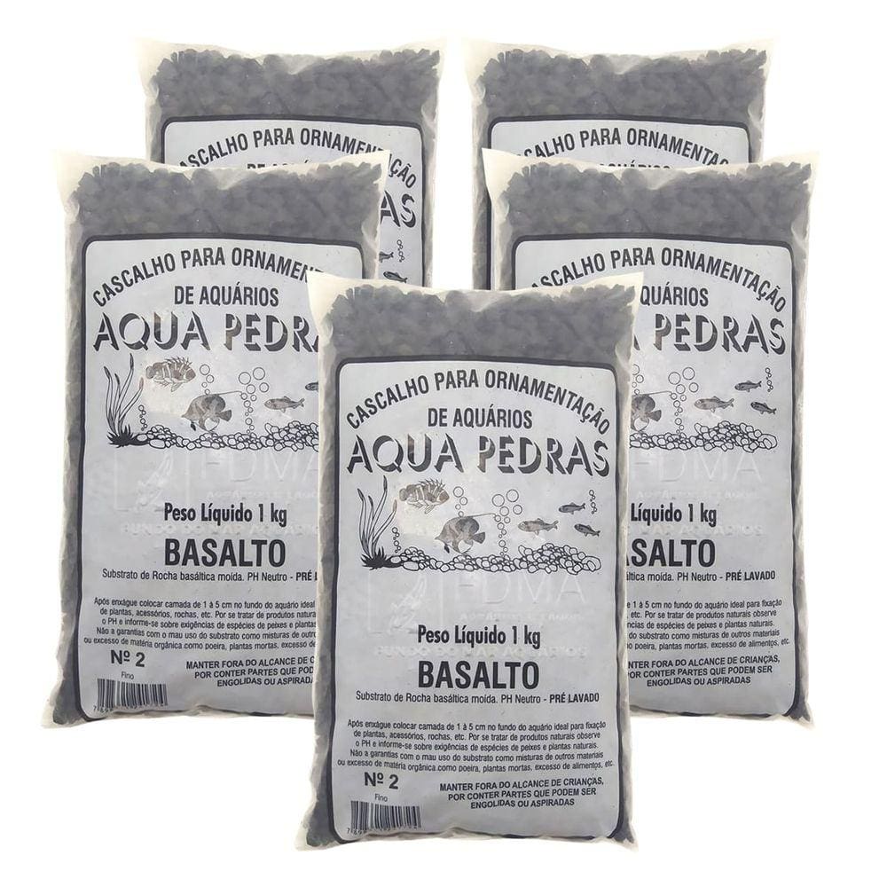 Substrato Basalto p/ Aquários e Jardins Decoração N°2 -5kg