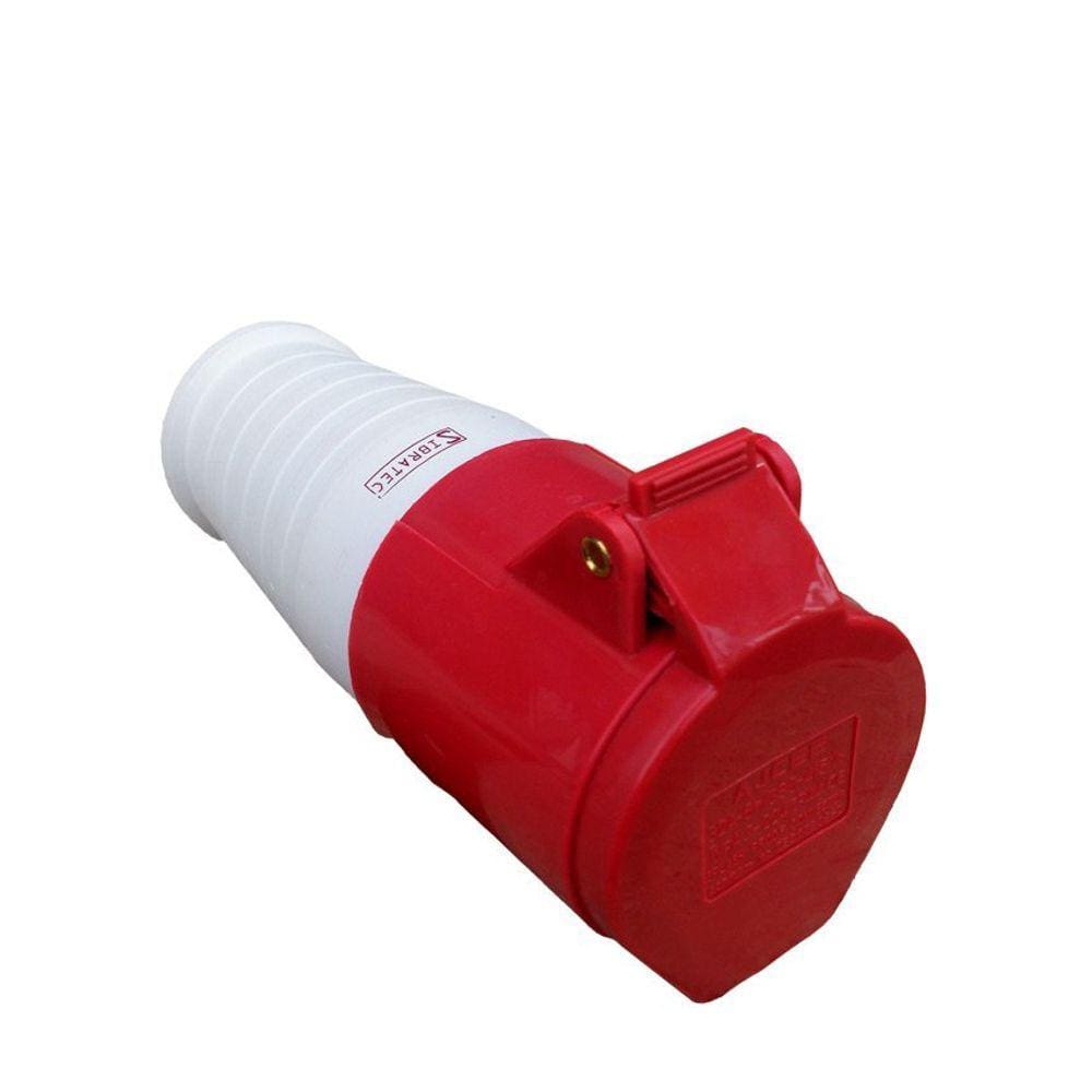 Tomada Industrial Pendente ou Acoplamento - 380V - Vermelho 2P+T de 9H - 380Vca - 16A Vermelho