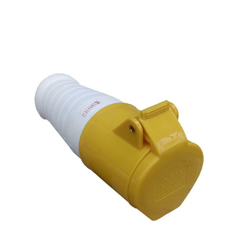 Tomada Industrial Pendente ou Acoplamento - 127V - Amarelo 2P+T de 4H - 127Vca - 32A Amarelo