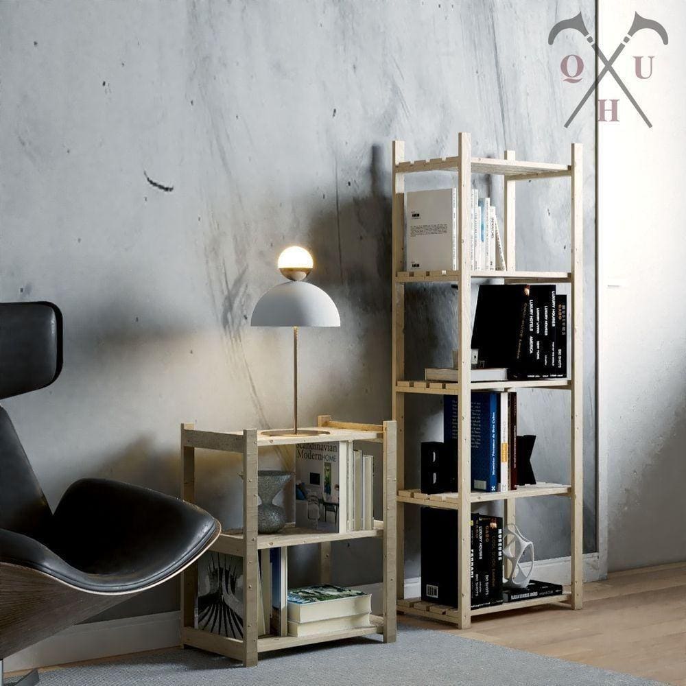 Combo Organizador Multiuso Madeira Pinus Expositor Retratil