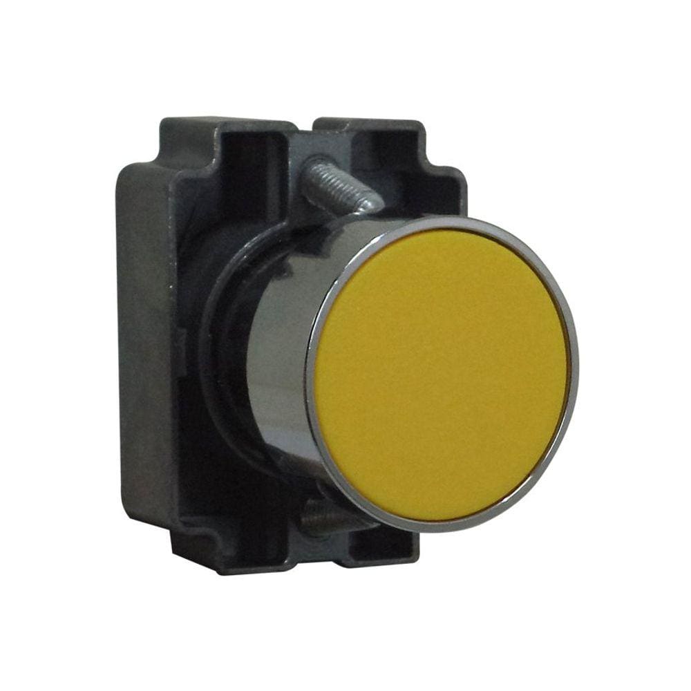 Botão de Impulso Metálico AMPB6Y ou XB2-BA51 - Amarelo - com 1NA