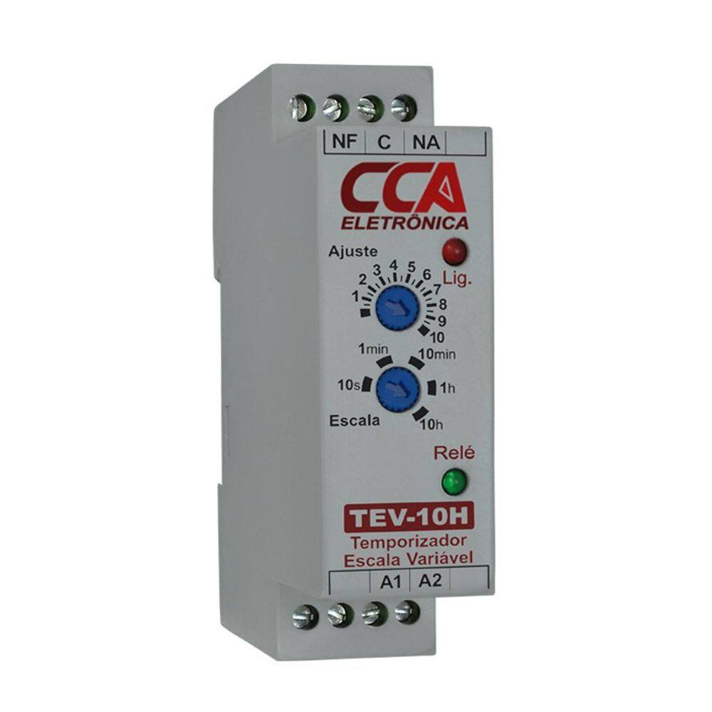 Temporizador Analógico Variável com Ajuste de 0,3s até 10h - 1 Contato Reversível 220 Vca
