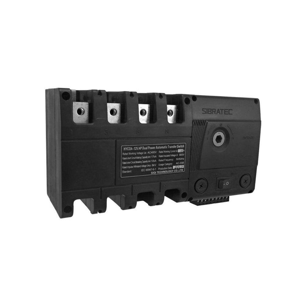 Chave de Transferência Automática Rede x Gerador Modelo 4 Polos GLOQ - Transferência sem Carga Transf. Aut. Tetrapolar de 100A.
