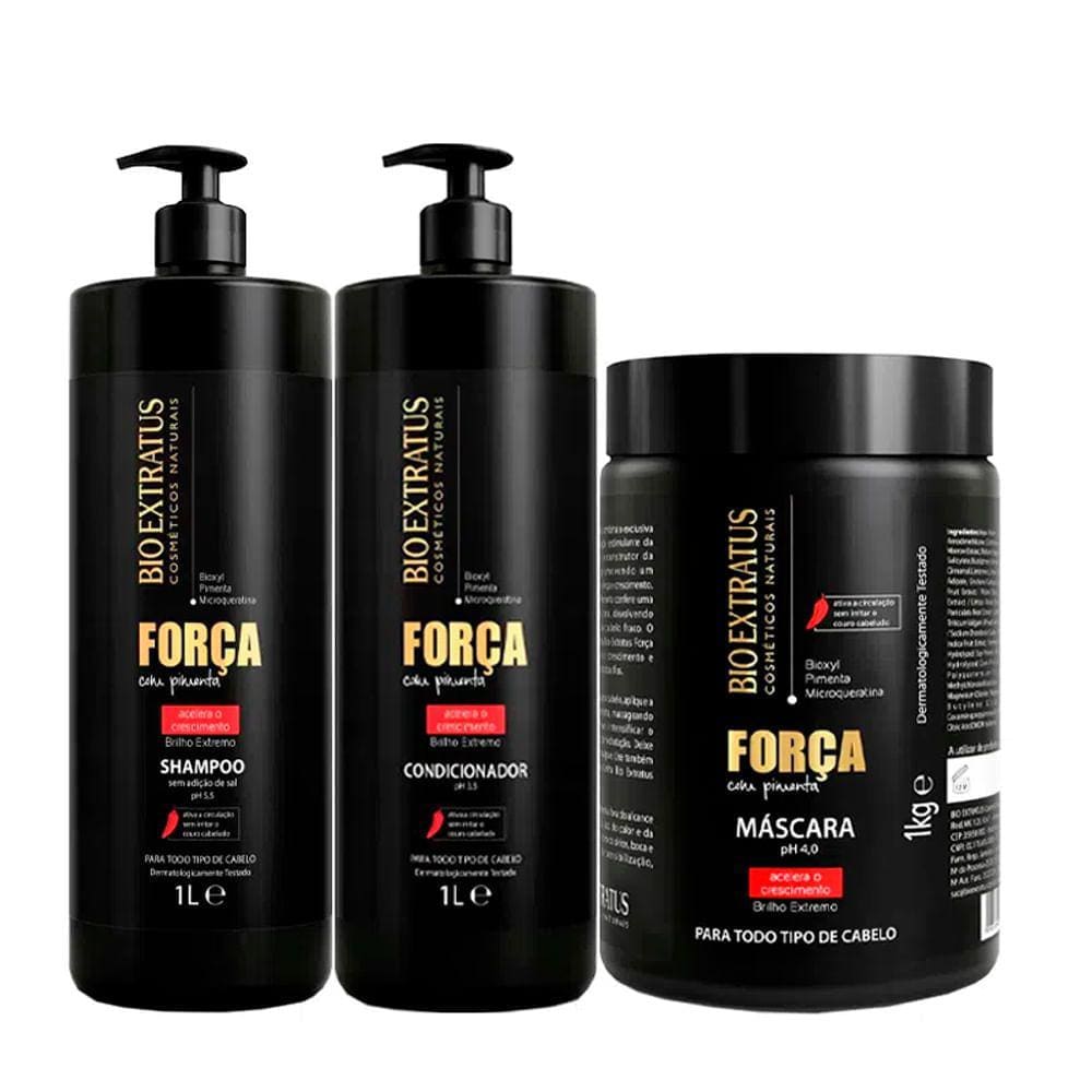 Kit Bio Extratus Força Com Pimenta - 3 Produtos