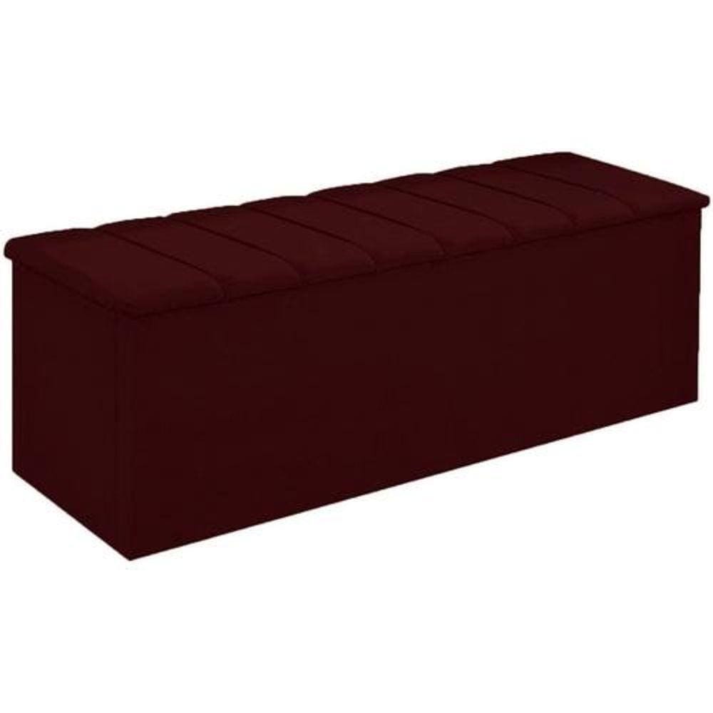 Calçadeira Baú Cancun Solteiro 90 Cm - Bordô
