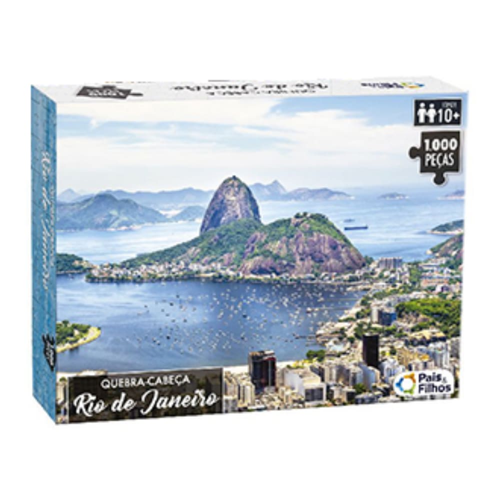 Quebra Cabeça Cartonado Rio de Janeiro Com 1000 Pçs 54x74Cm