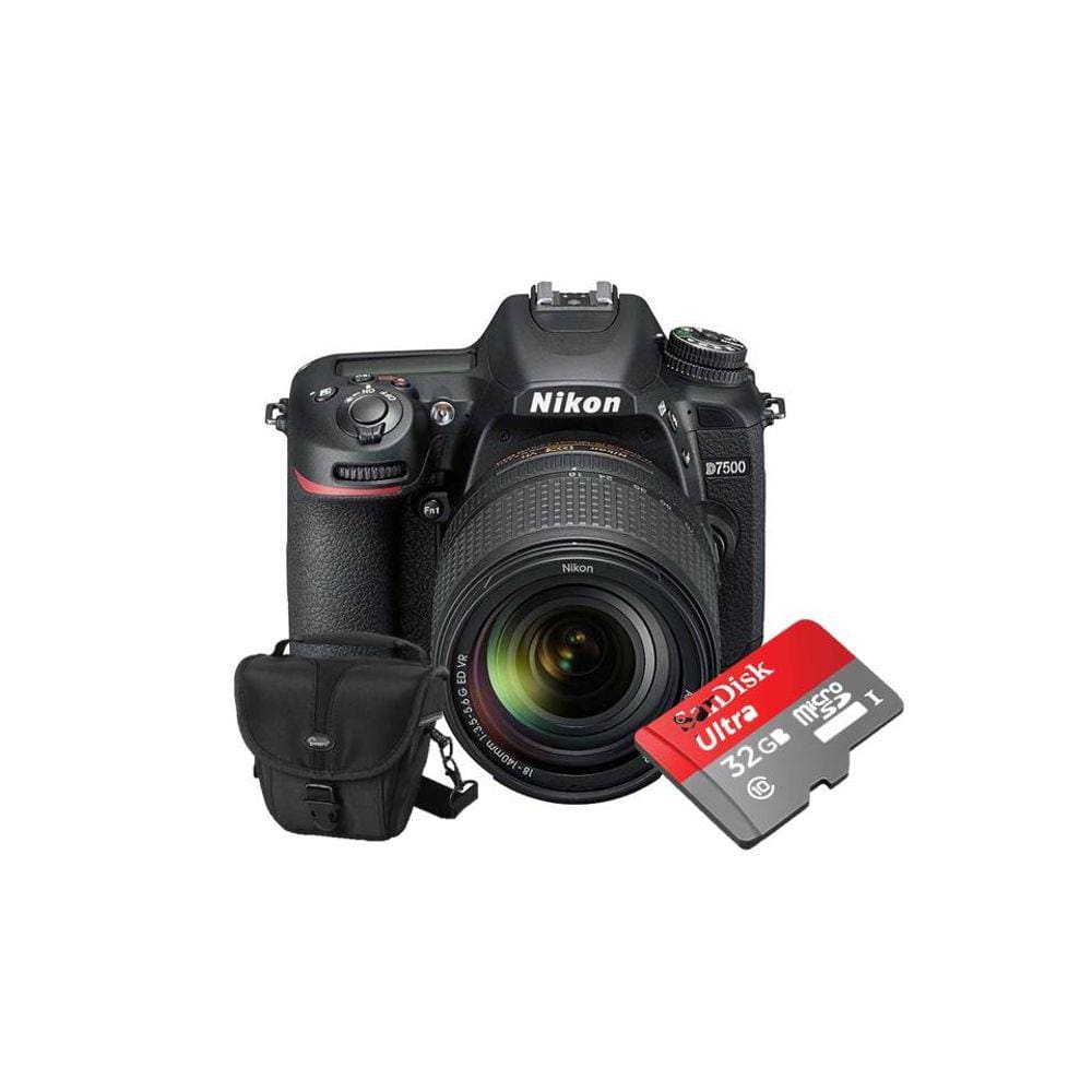 Nikon D7500 Kit 18-140mm Vr - 20mp + SD 32 Gb e Bolsa