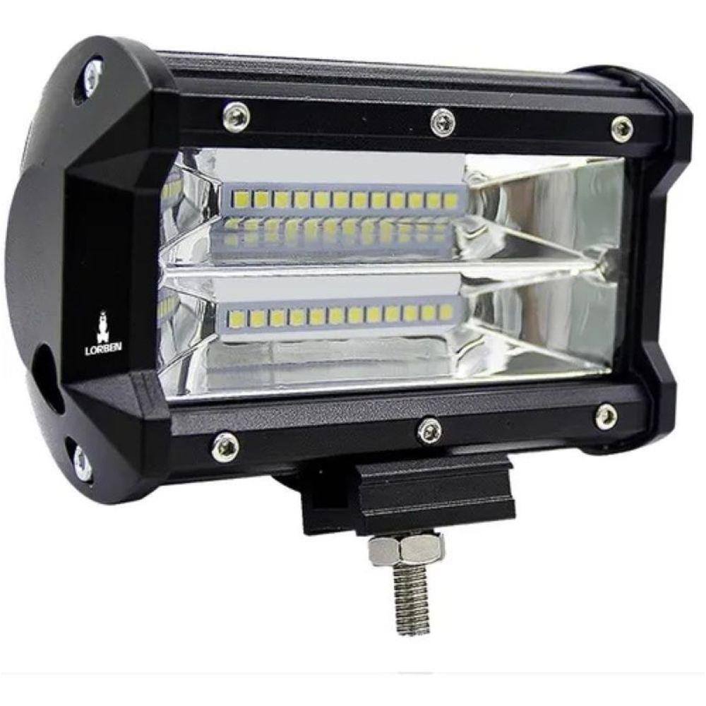 Farol Milha Retangular Led 72w Off Road Trilha 4x4 Lorben