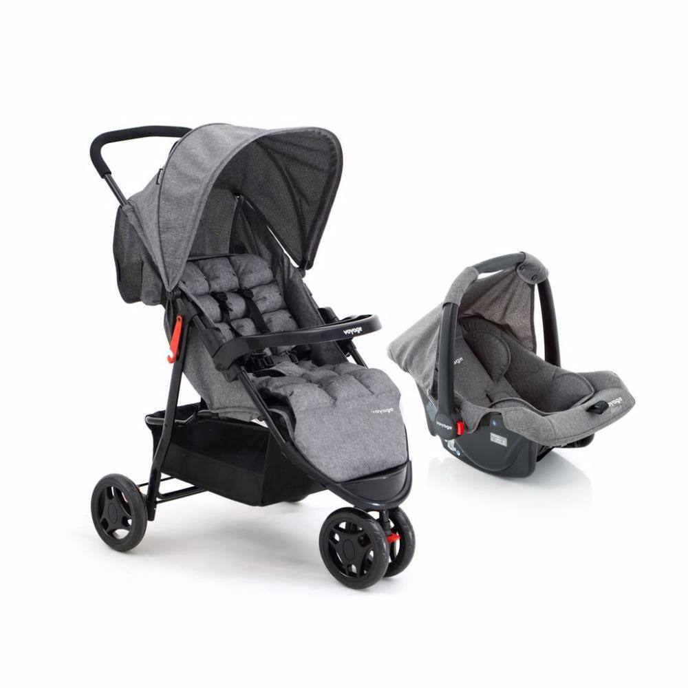 Travel System Delta Duo Pro Voyage - Cinza Mescla