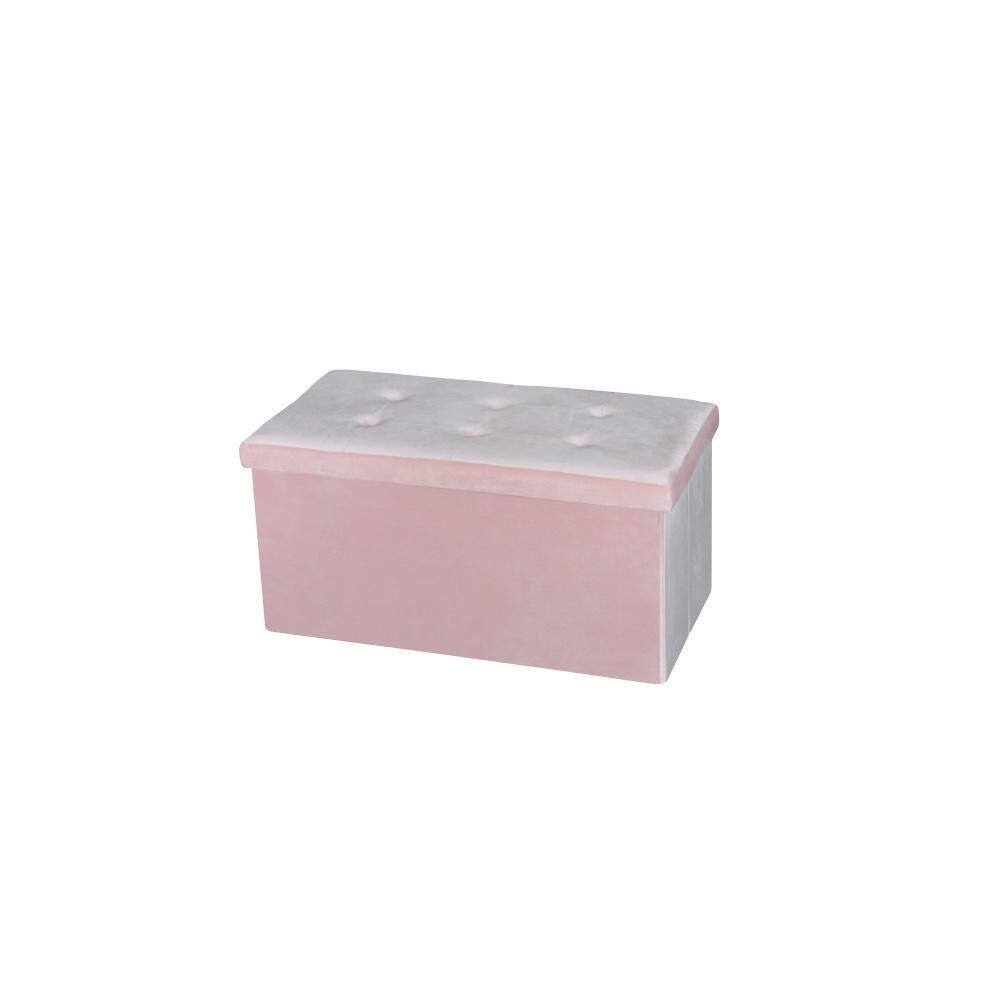 Banco Organizador Veludo M Rosa - A\\CASA