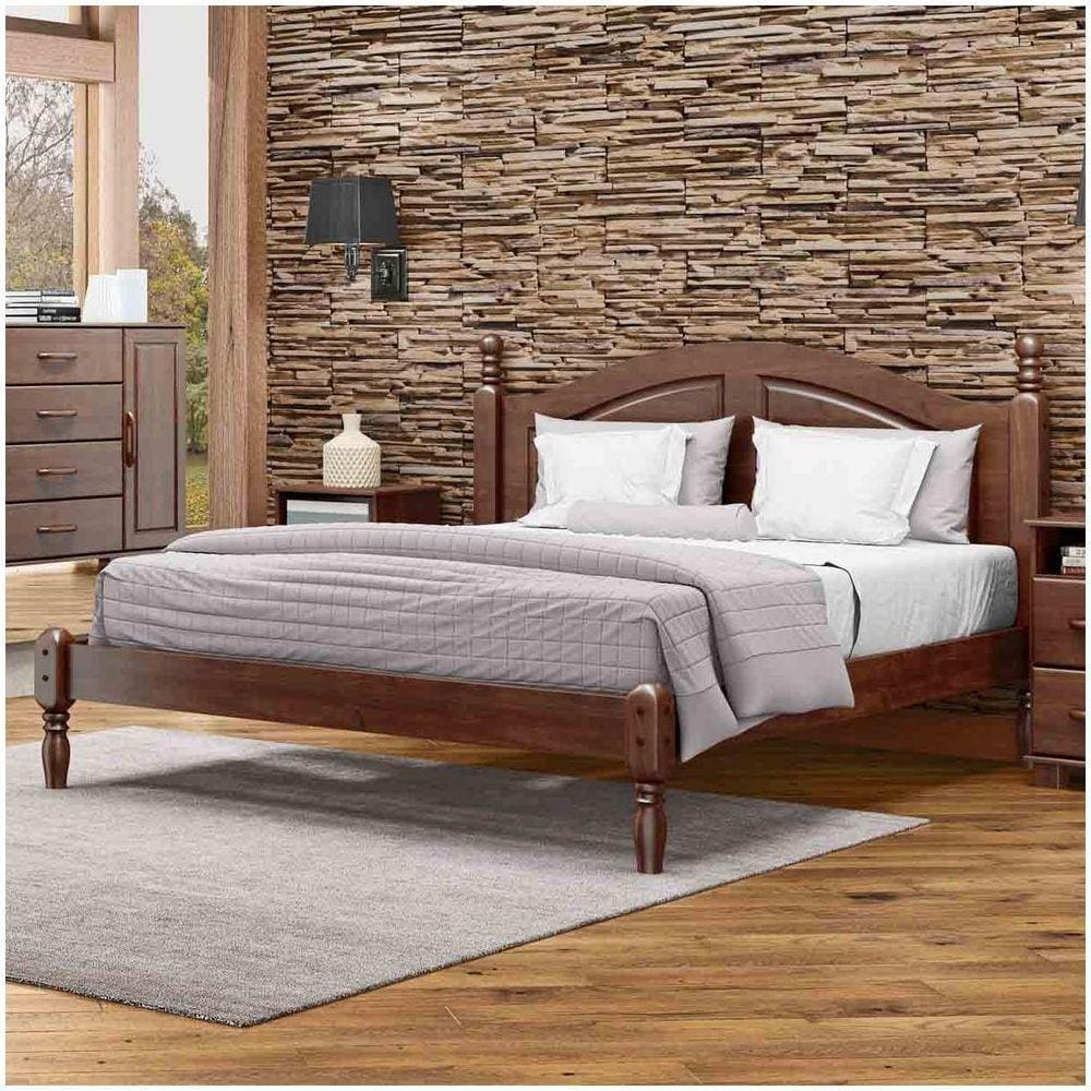 Cama Casal Queen Colchão 158 X 1,98cm Madeira Maciça Pinus