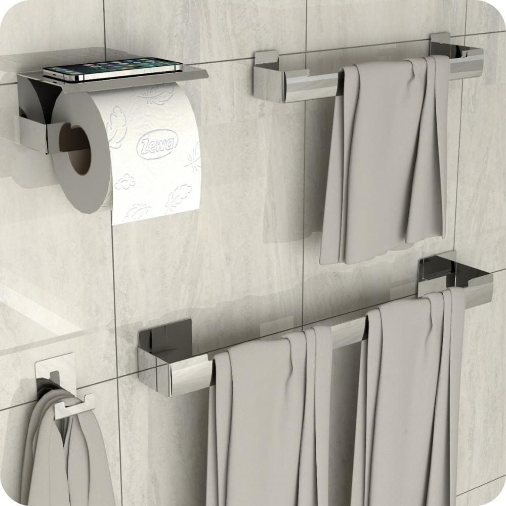 Kit Acessórios Para Banheiro Inox Ventosa Adesivo 4pçs ELG
