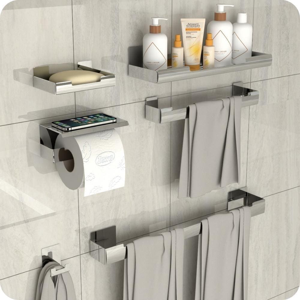 Kit Acessórios Para Banheiro Inox Ventosa Adesivo 6pçs ELG