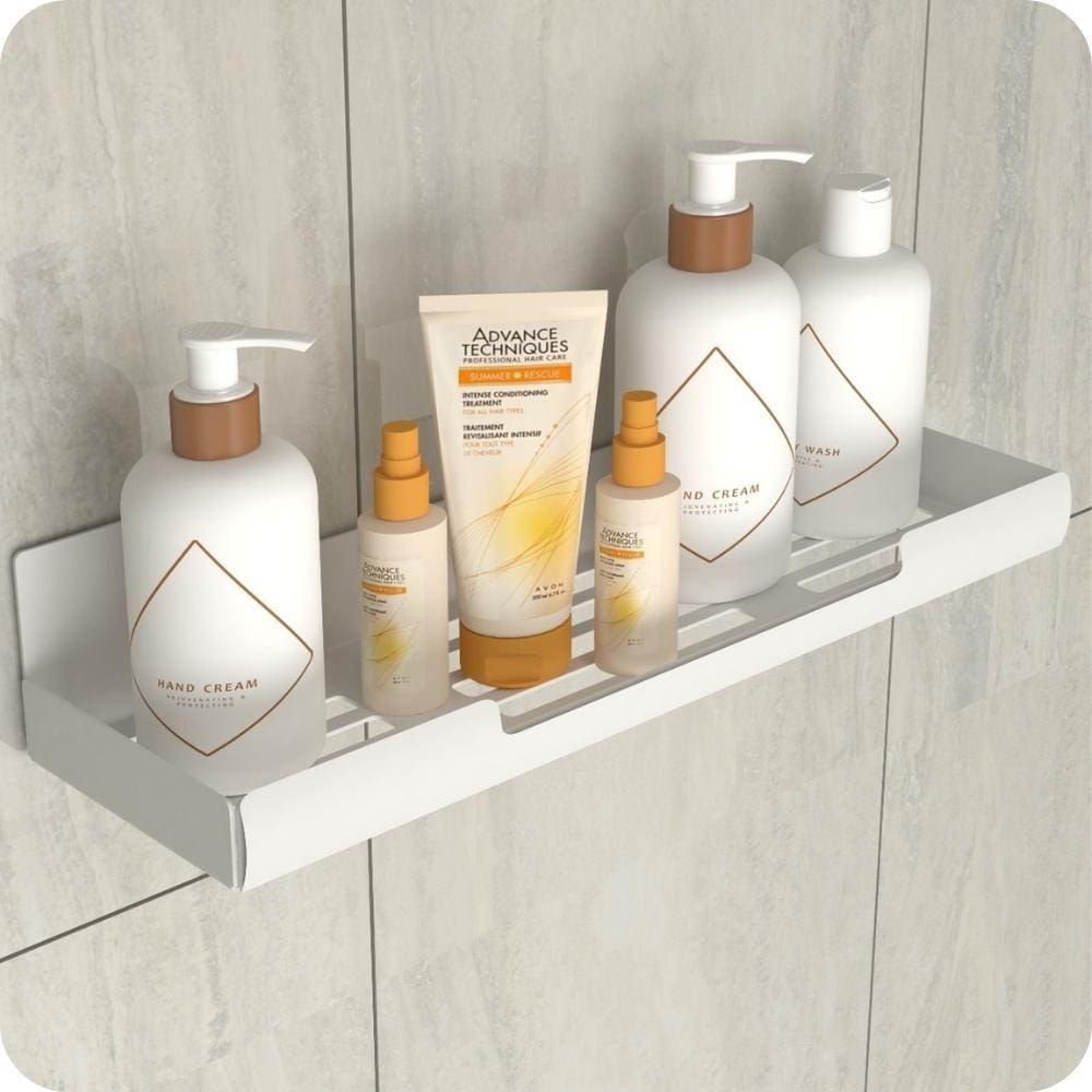 Porta Shampoo Adesivo Ventosa Sem Furar Parede Branco ELG