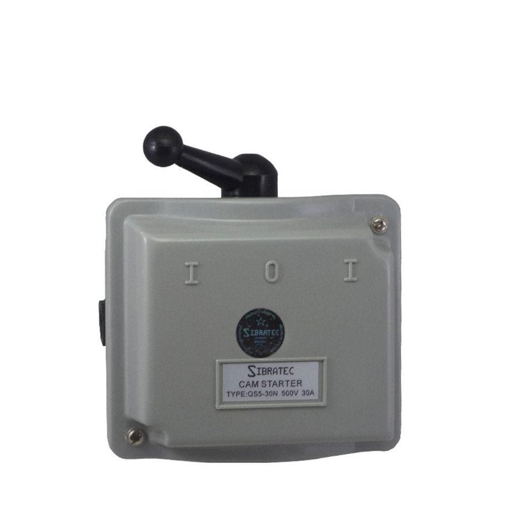 Chave Eletromecânica Reversora Modelo QS5 - 3 Polos - Em Caixa de Sobrepor Caixa Plástica - 3 Polos de 30A.