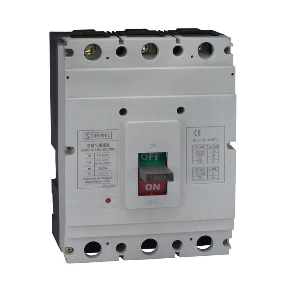 Disjuntor Trifásico Modelo Caixa Moldada CM1 800L de 800A
