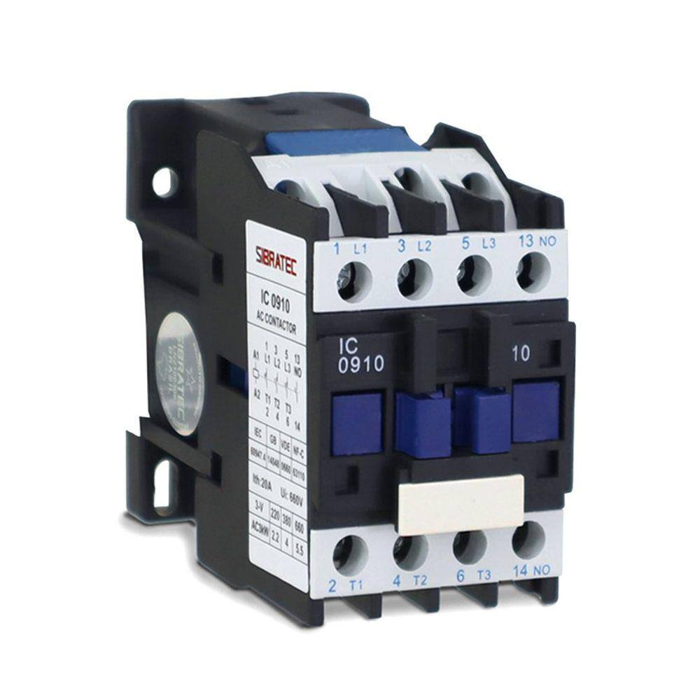 Contator Tripolar IC09 de 09A com 1NA - com Bobina de Alimentação 127 Vca