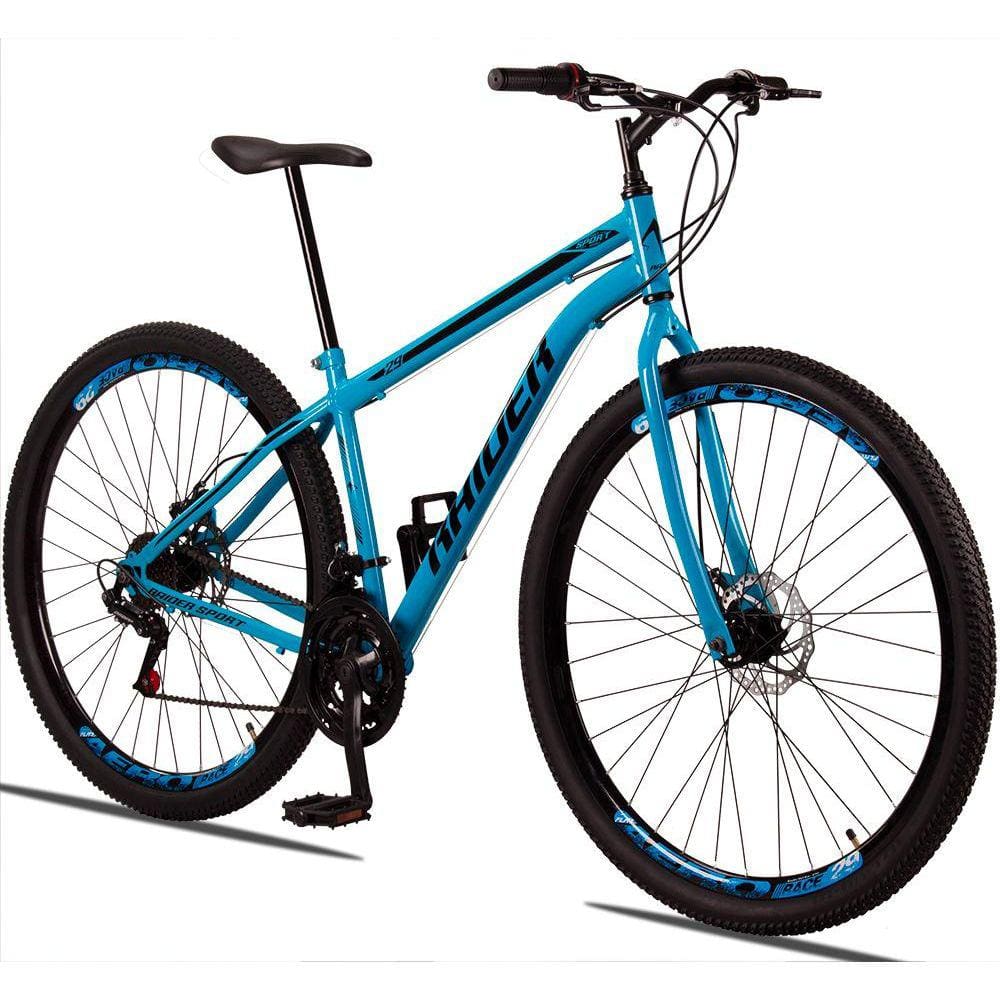 Bicicleta 29 Raider Sport Aço 21 Marchas Freio a Disco