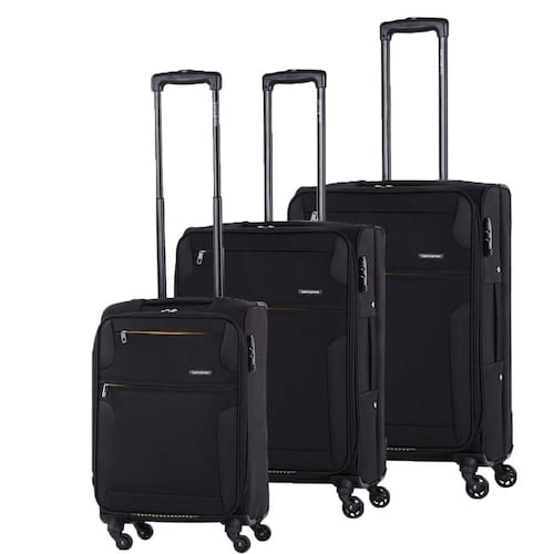 imagem-Conjunto de Malas de Viagem Expansível Poliester Samsonite Bahia Cadeado Tsa Rodas 360 P/m/g Preto