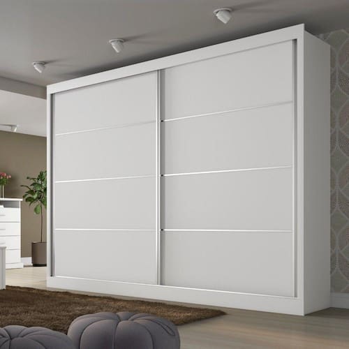 imagem-Guarda Roupa Casal 2 Portas 4 Gavetas Verona Plus em MDF Made Marcs - Branco