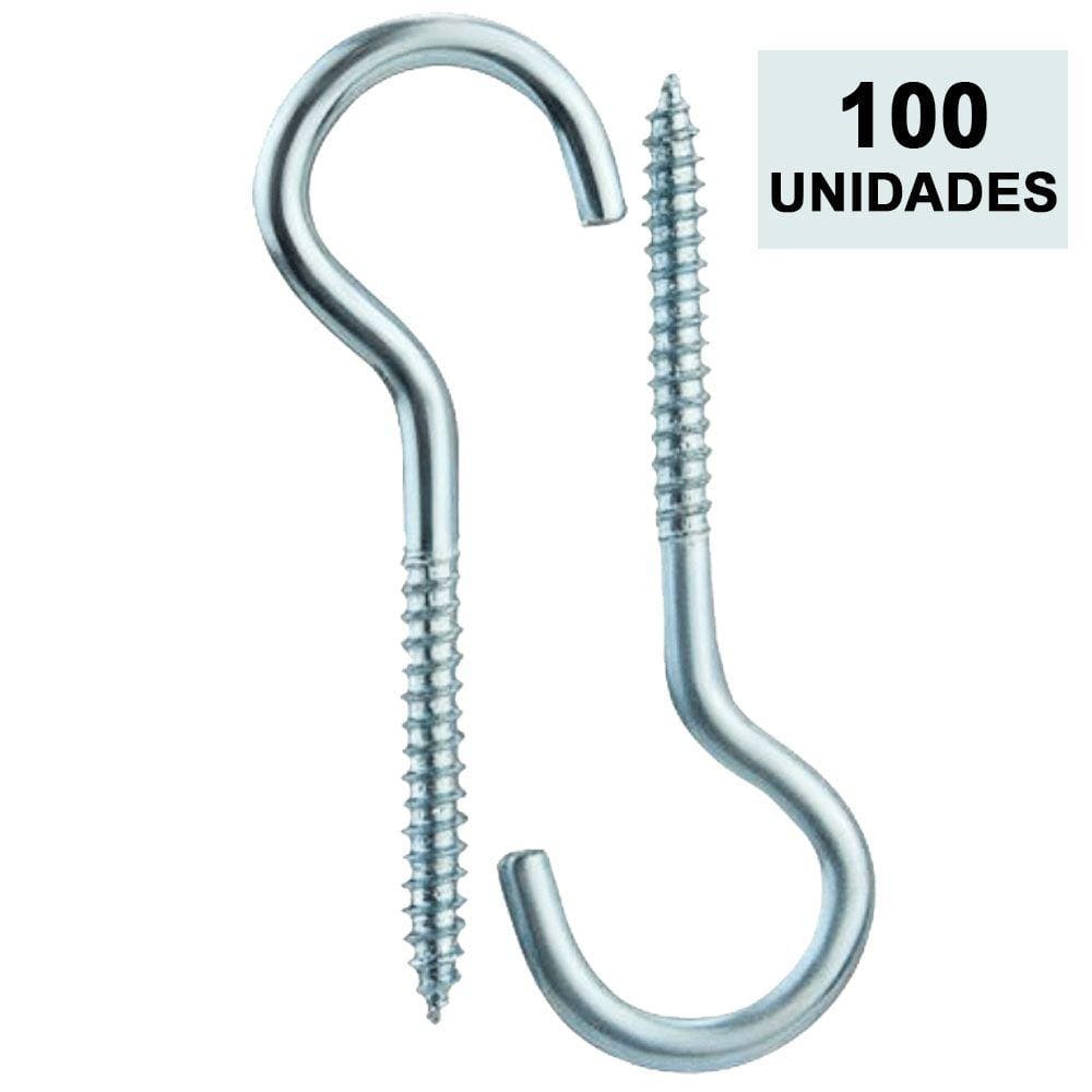 100 Gancho com Rosca para Bucha 5mm Alvenaria Concreto - Starfer