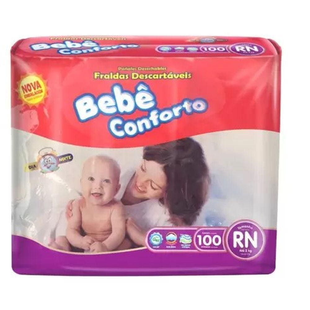 Fralda Infantil Bebe Conforto Mega Rn /100 Un