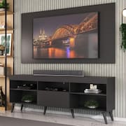 Rack com Painel TV 65" Retrô Flórida Up Multimóveis MP1042 Preto
