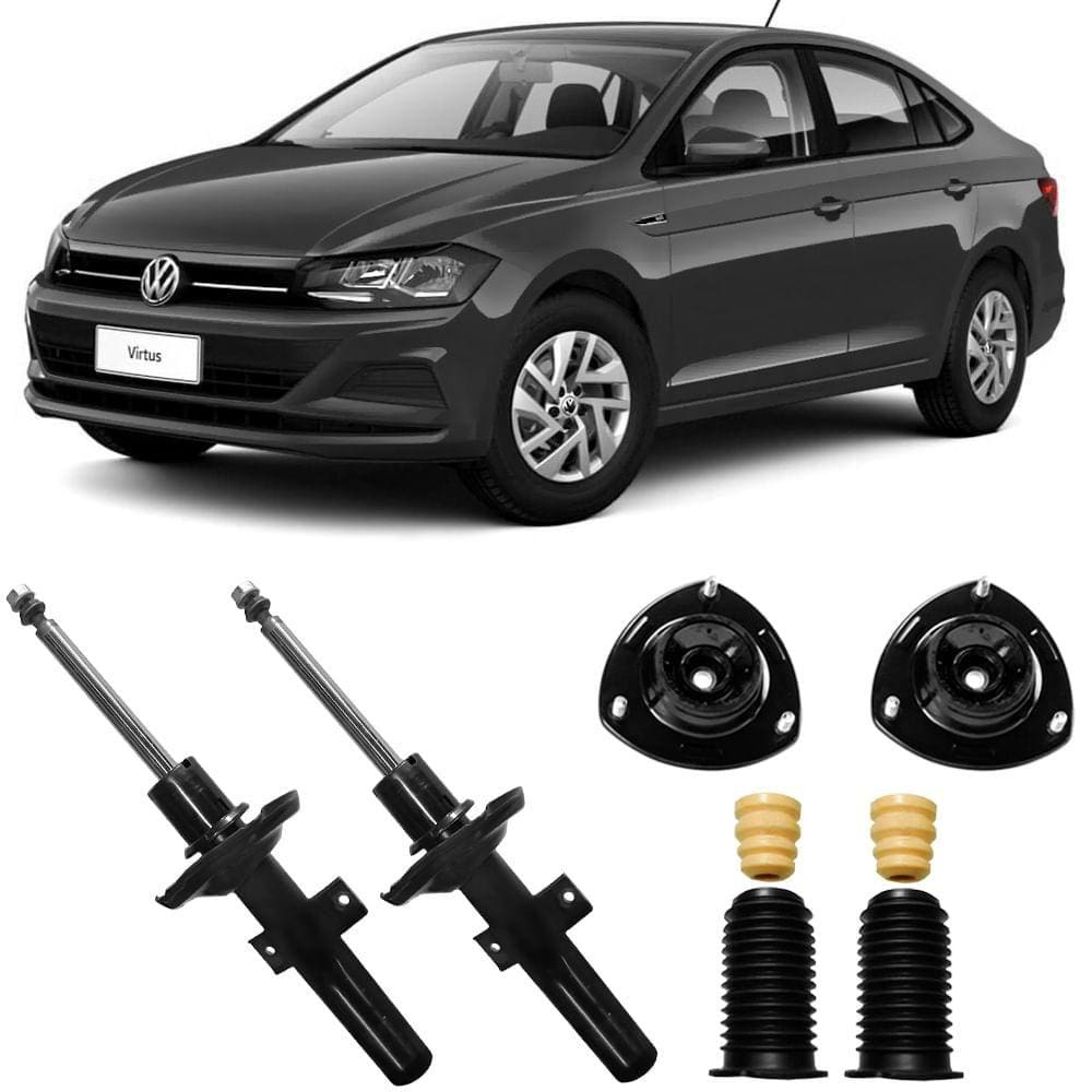 2 Amortecedor Polo Virtus 2018 A 2021 Dianteiro Nakata E Kit