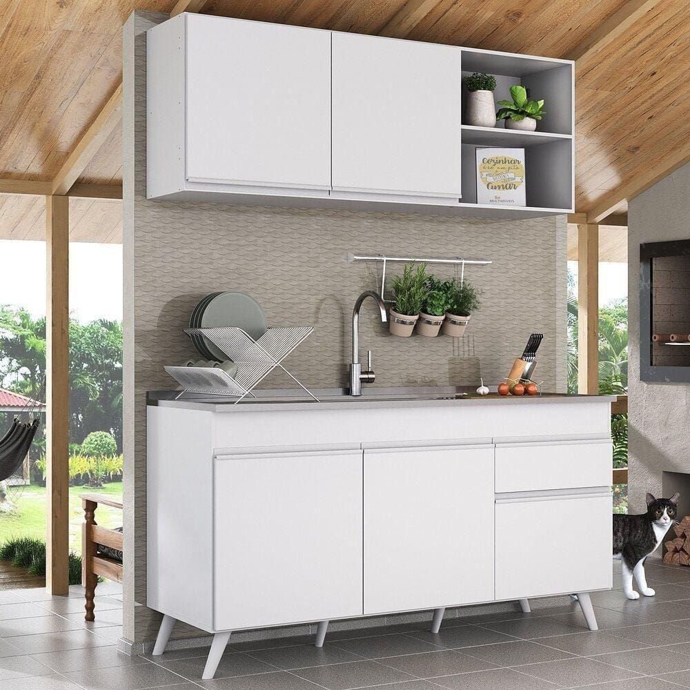 Armário De Cozinha Compacta Multimóveis Branco
