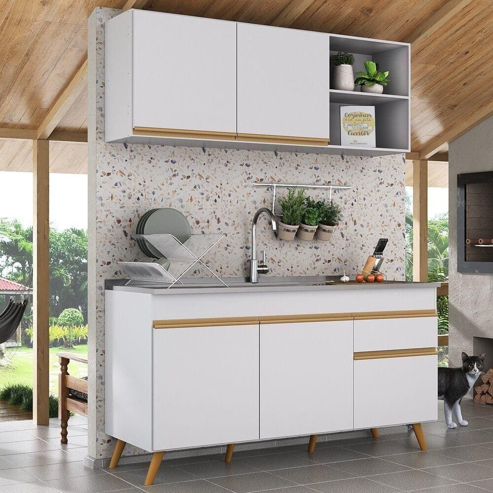 Armário De Cozinha Compacta Multimóveis Branco