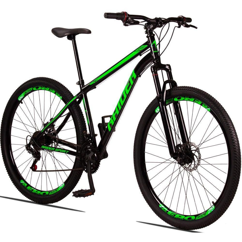 Bicicleta 29 Raider Sport Aço 21 Marchas Freio a Disco com Suspensão